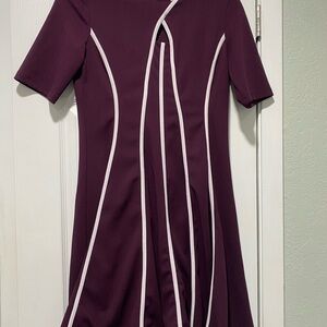 Shelby & Palmer Fit & Flare Midi Dress With Keyhole Neckline, Short Sleeve Sz 6